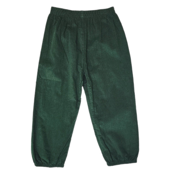 Christmas Green Cord Logan Elastic Pant - Born Childrens Boutique