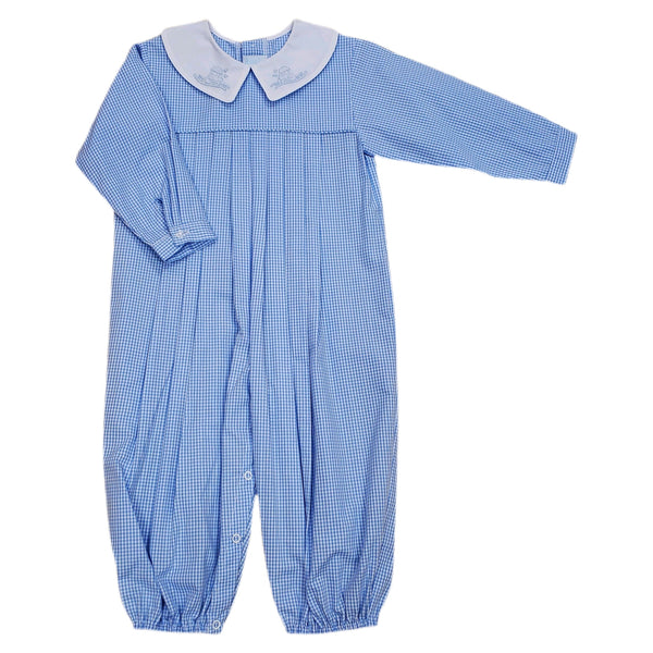Auraluz Blue Check Train Longall - Born Childrens Boutique