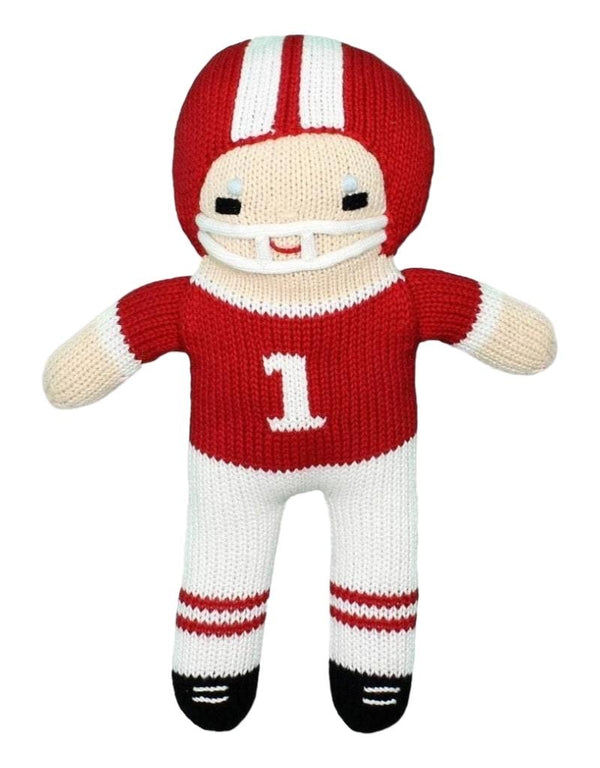 Red and White Football Player Doll 12 inches - Born Childrens Boutique