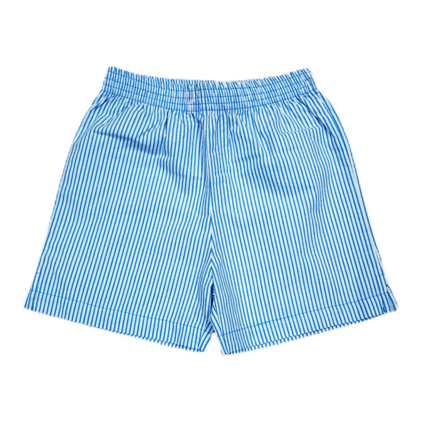 Chambray Seersucker Boy Shorts - Born Childrens Boutique