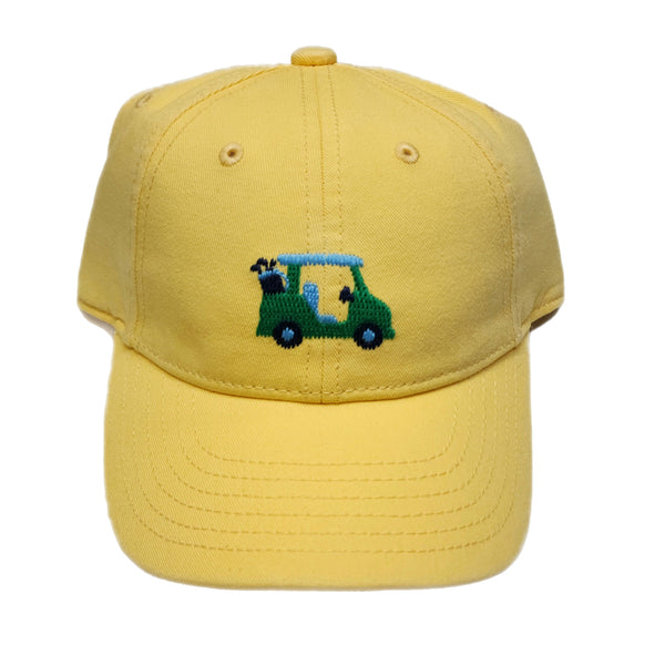 Kids Baseball Hat, Golf Cart on Light Yellow - Born Childrens Boutique