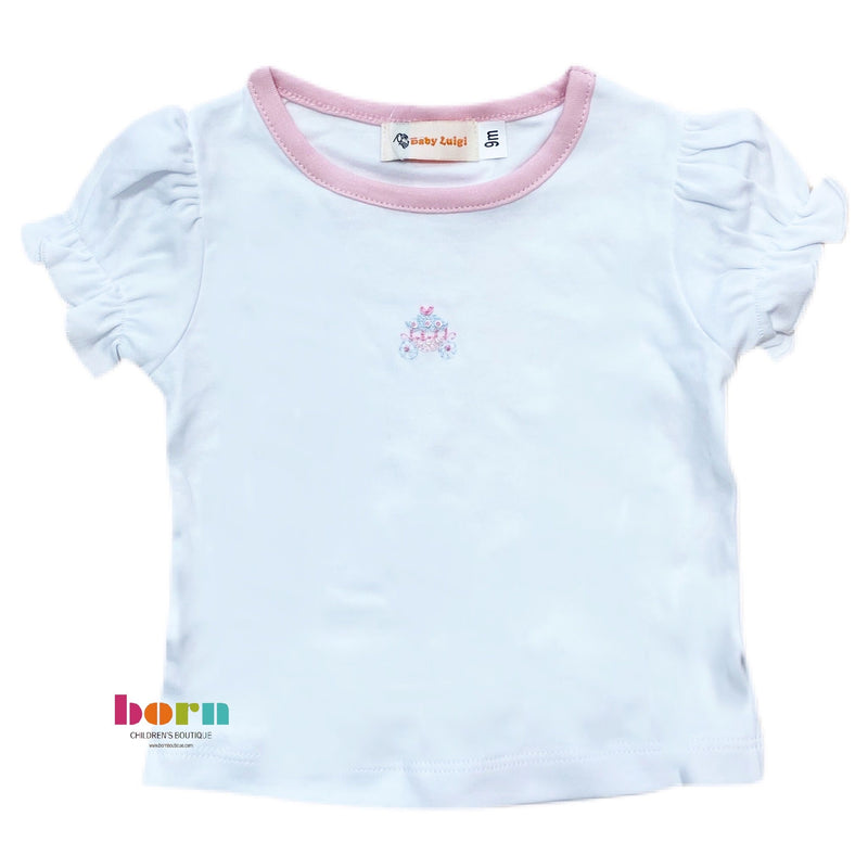 Pink Trim Princess Carriage Top - Born Childrens Boutique