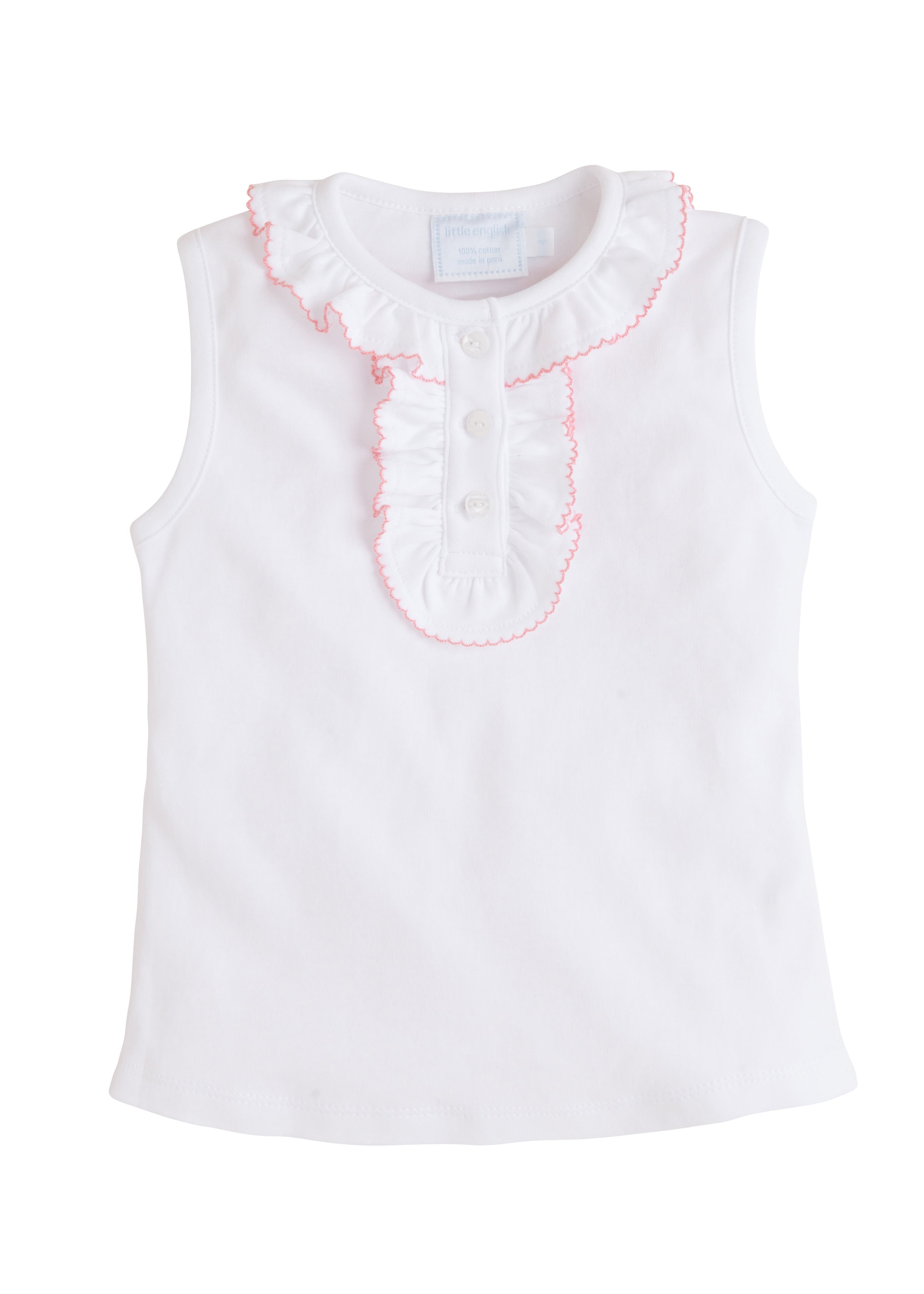 Little English Ruffled Henley - Pink - Born Childrens Boutique