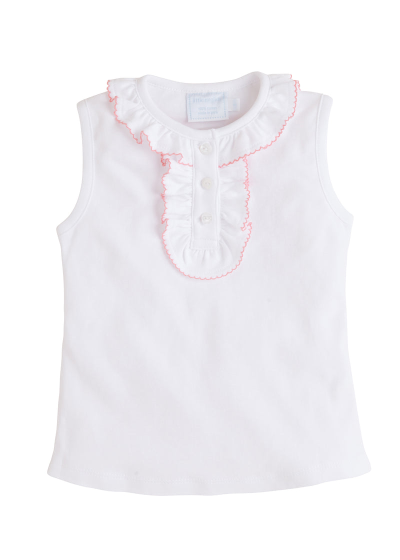 Ruffled Henley - Pink - Born Childrens Boutique
