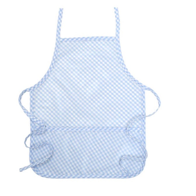 Laminated Apron, Blue Check - Born Childrens Boutique