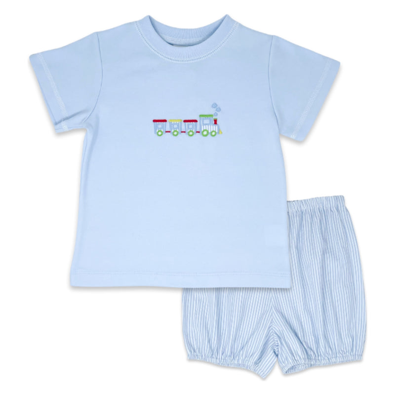 Lullaby Set Preston Bloomer Set - Train - Born Childrens Boutique