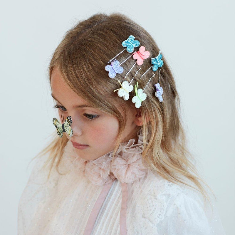 Glitter Butterfly Hair Slides - Born Childrens Boutique