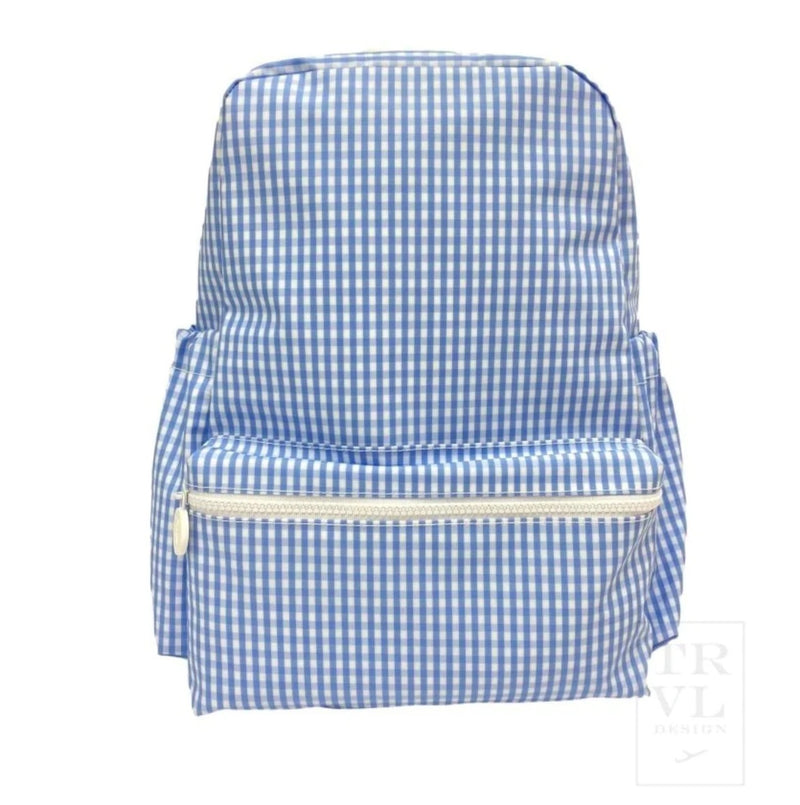 Backpacker Backpack, Sky Gingham - Born Childrens Boutique
