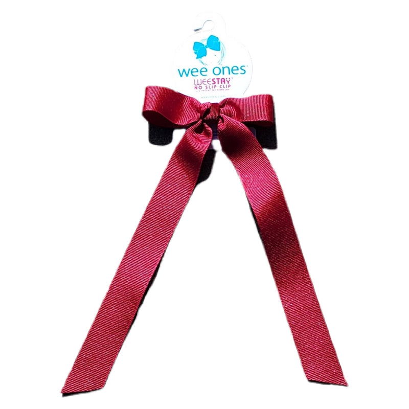 Wee Ones Cranberry Bow with Tail - Born Childrens Boutique
