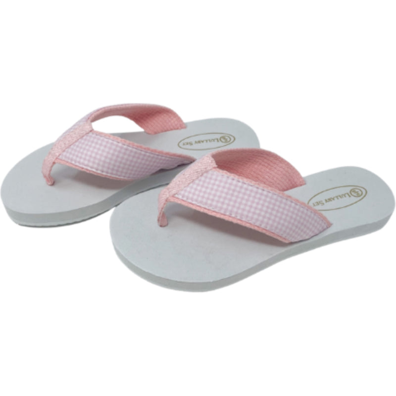 Lullaby Set Flip Flop - Pink Mini Gingham - Born Childrens Boutique