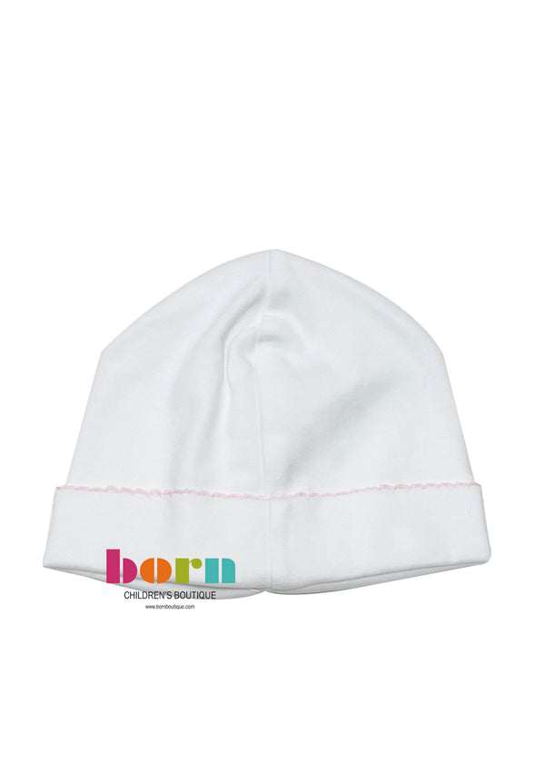 Beanie White with Pink - Born Childrens Boutique