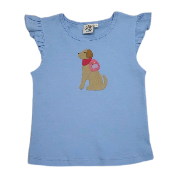 Girl Flut Shirt Golden Retriever - Born Childrens Boutique