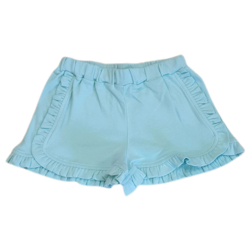 Girl Ruffle Trim Shorts Lt. Jade - Born Childrens Boutique