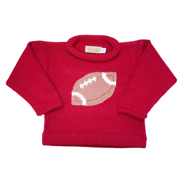 Roll Neck Football Red Sweater - Born Childrens Boutique