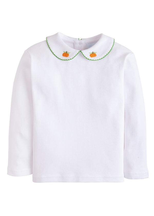 Long Sleeve Pumpkin Pinpoint Shirt - Born Childrens Boutique