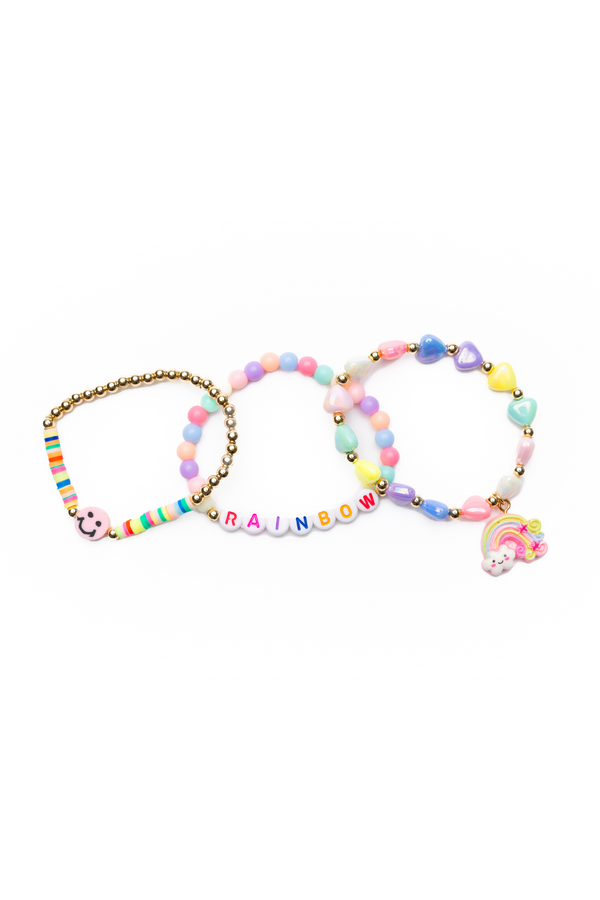 Rainbow Smiles Bracelet 3pc Set - Born Childrens Boutique