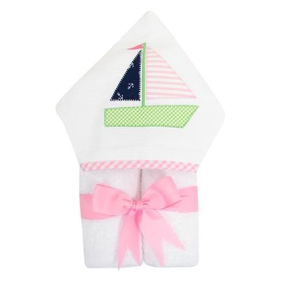 Every kid Towel, Pink Sailboat - Born Childrens Boutique