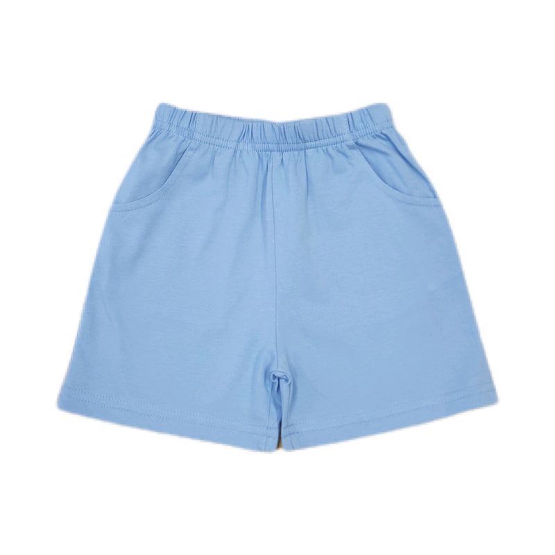 Sky Blue Front Pocket Shorts - Born Childrens Boutique
