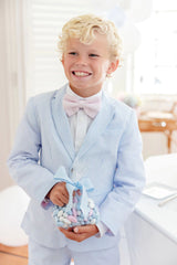 Prep School Pants Breakers Blue Seersucker With Breakers Blue Stork - Born Childrens Boutique
