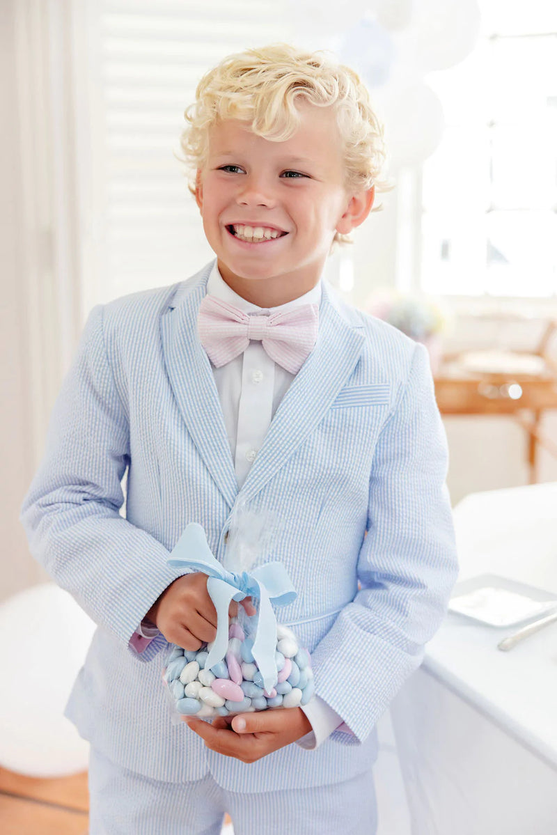 Prep School Pants Breakers Blue Seersucker With Breakers Blue Stork - Born Childrens Boutique