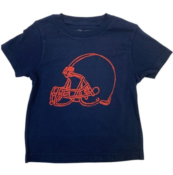 Short Sleeve Navy/Red Helmet Shirt - Born Childrens Boutique