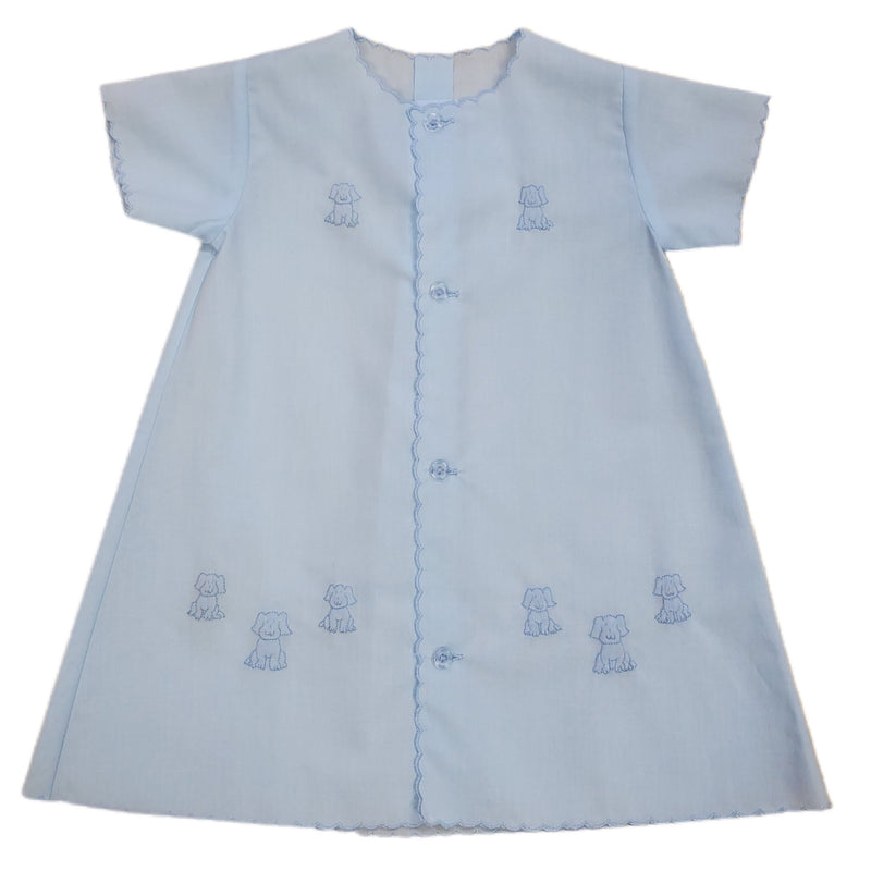 Auraluz Gown Blue with Blue Puppies - Born Childrens Boutique