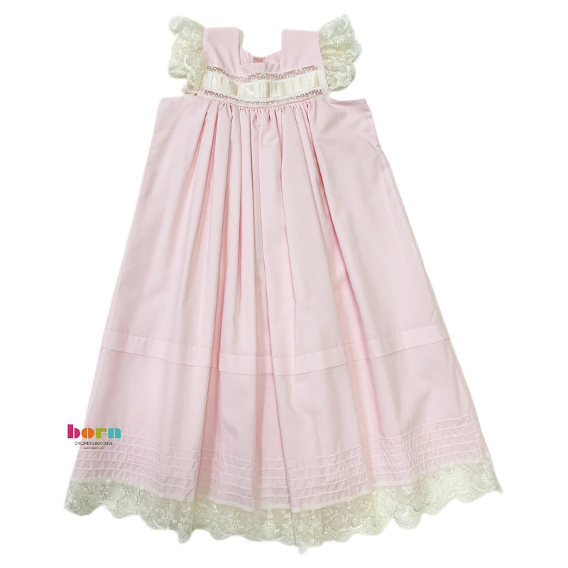 Heirloom Pink Flutter Sleeve Dress - Born Childrens Boutique