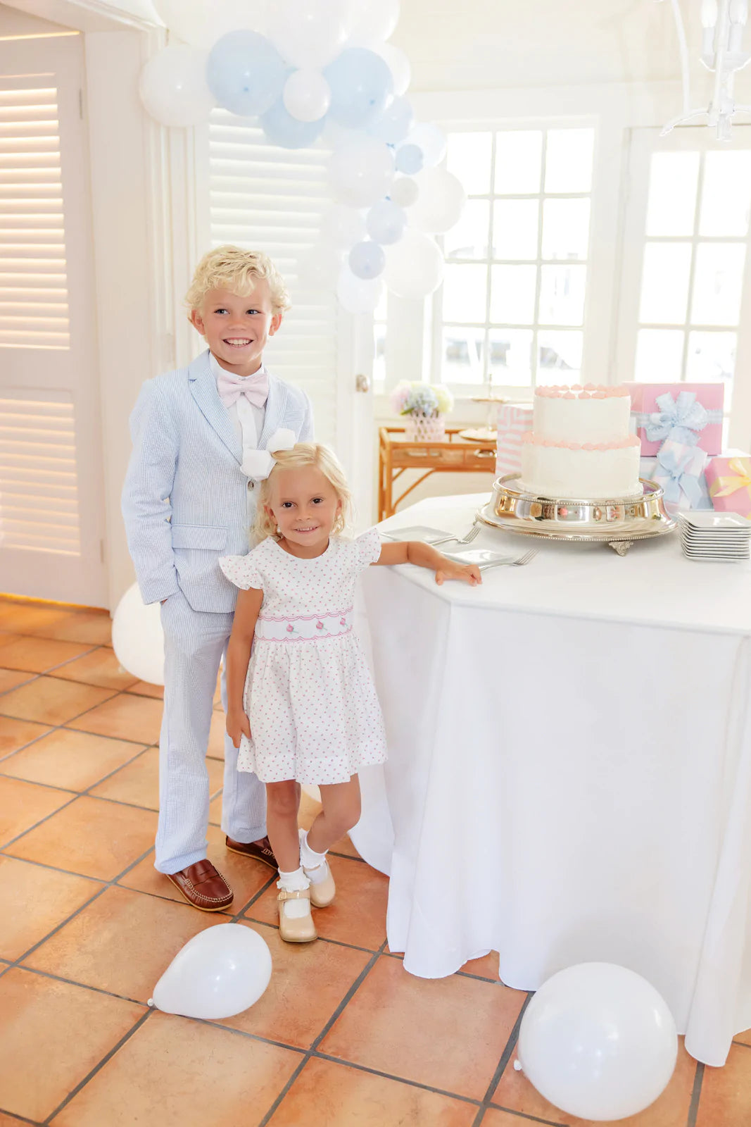 Prep School Pants Breakers Blue Seersucker With Breakers Blue Stork - Born Childrens Boutique