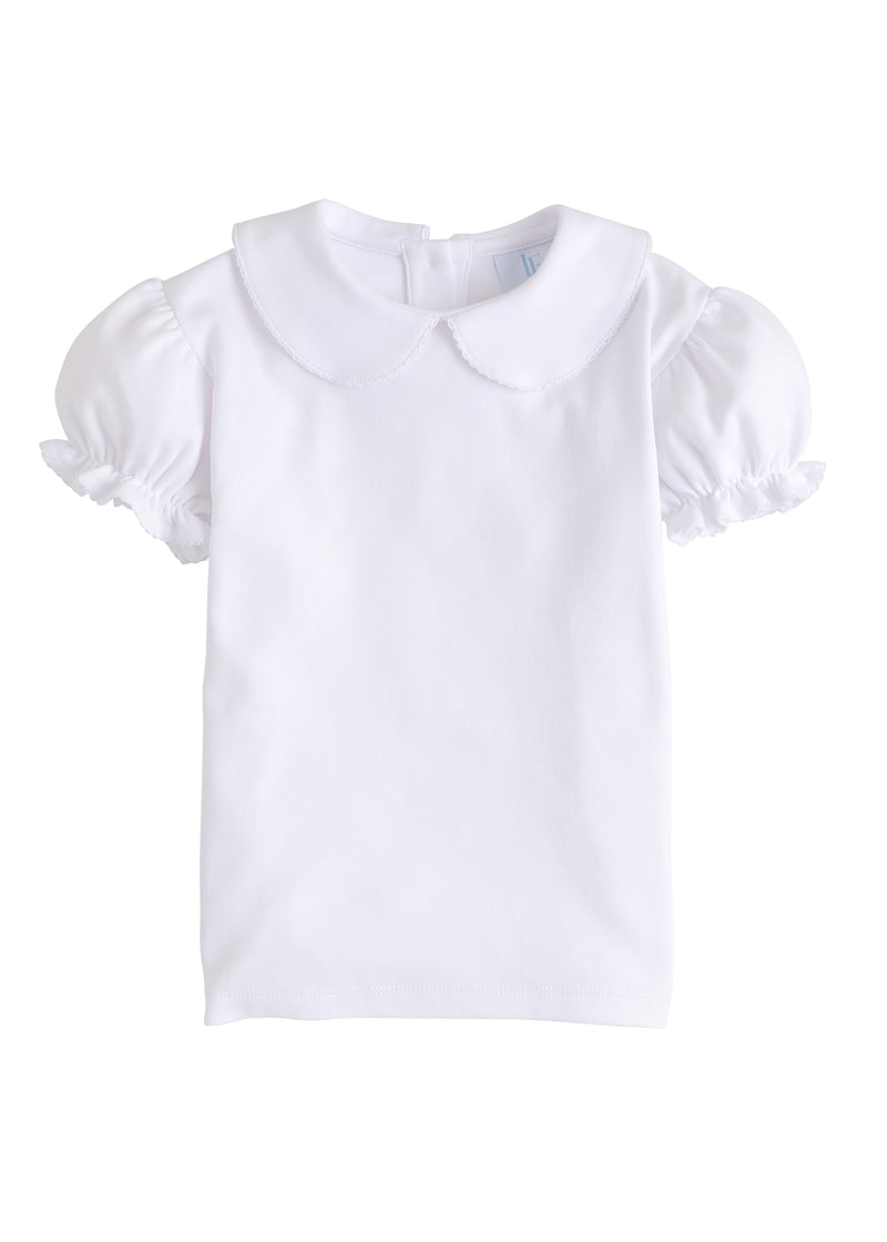 Girls Peter Pan Blouse - White - Born Childrens Boutique