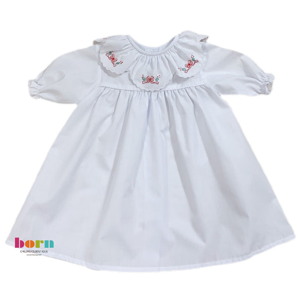 Gown White with Christmas Bow - Born Childrens Boutique