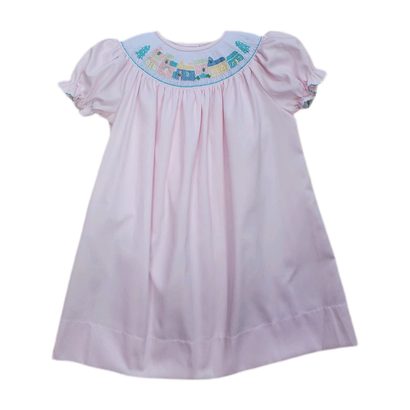 Christmas Village Pink Bishop Dress - Born Childrens Boutique