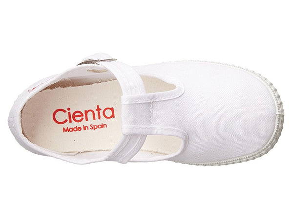 Cienta Kids T-Strap White - Born Childrens Boutique