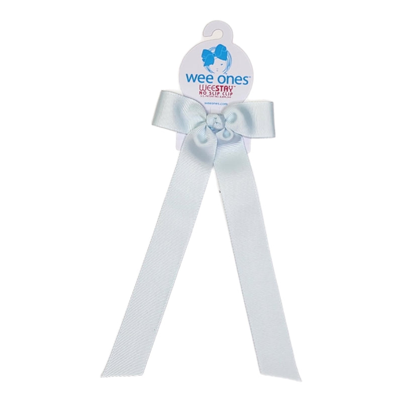 Wee Ones Blue Vapore Bow with Tail - Born Childrens Boutique