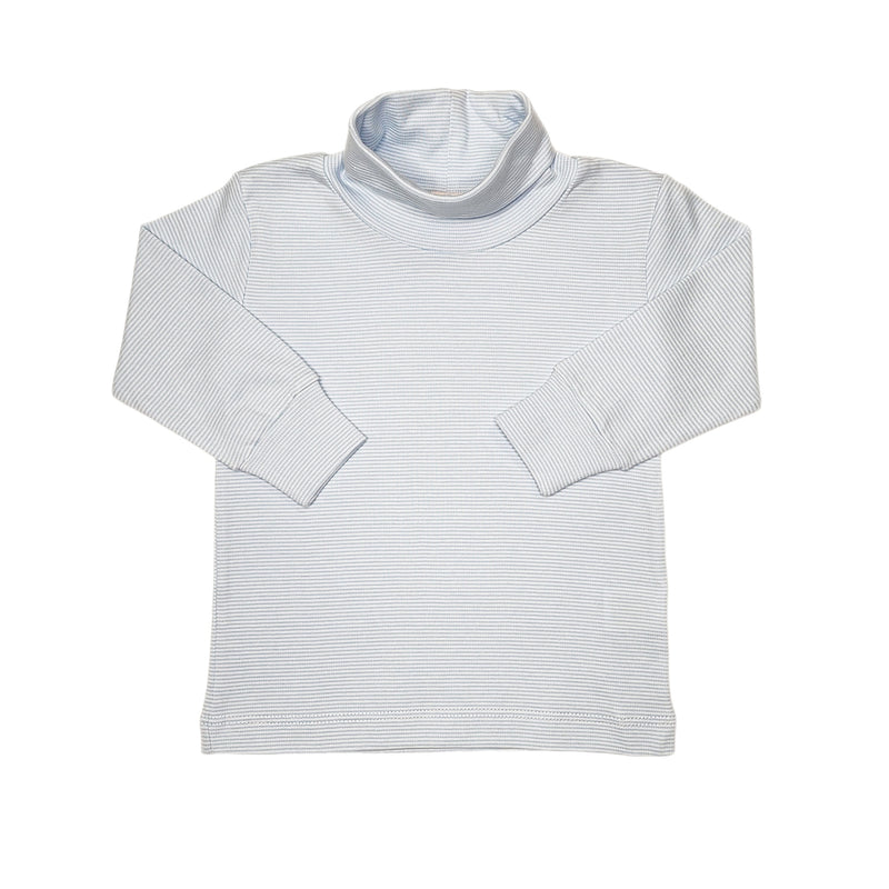 Light Blue Thin Stripe Turtle Neck - Born Childrens Boutique