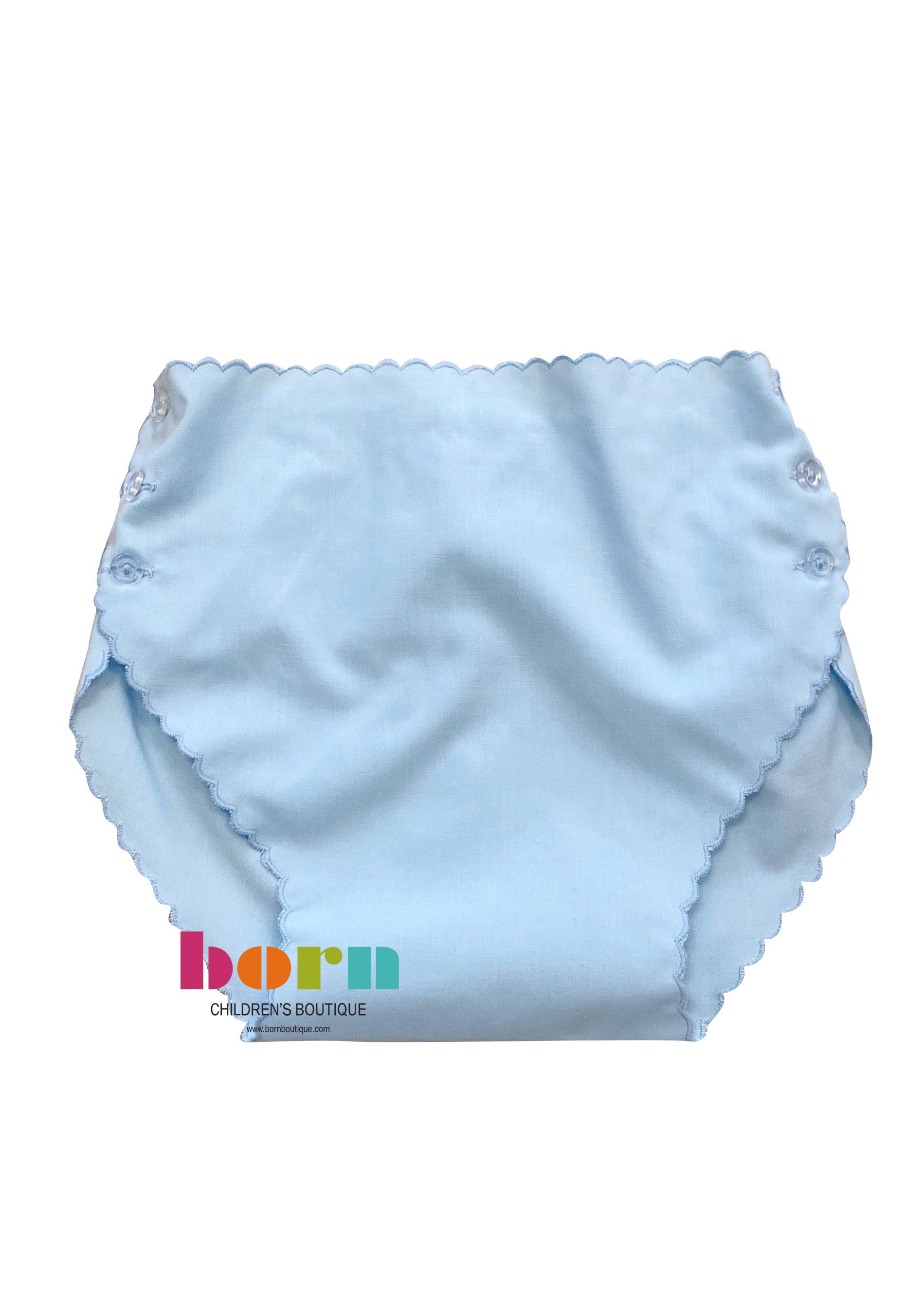 Blue Scalloped Diaper Cover - Born Childrens Boutique