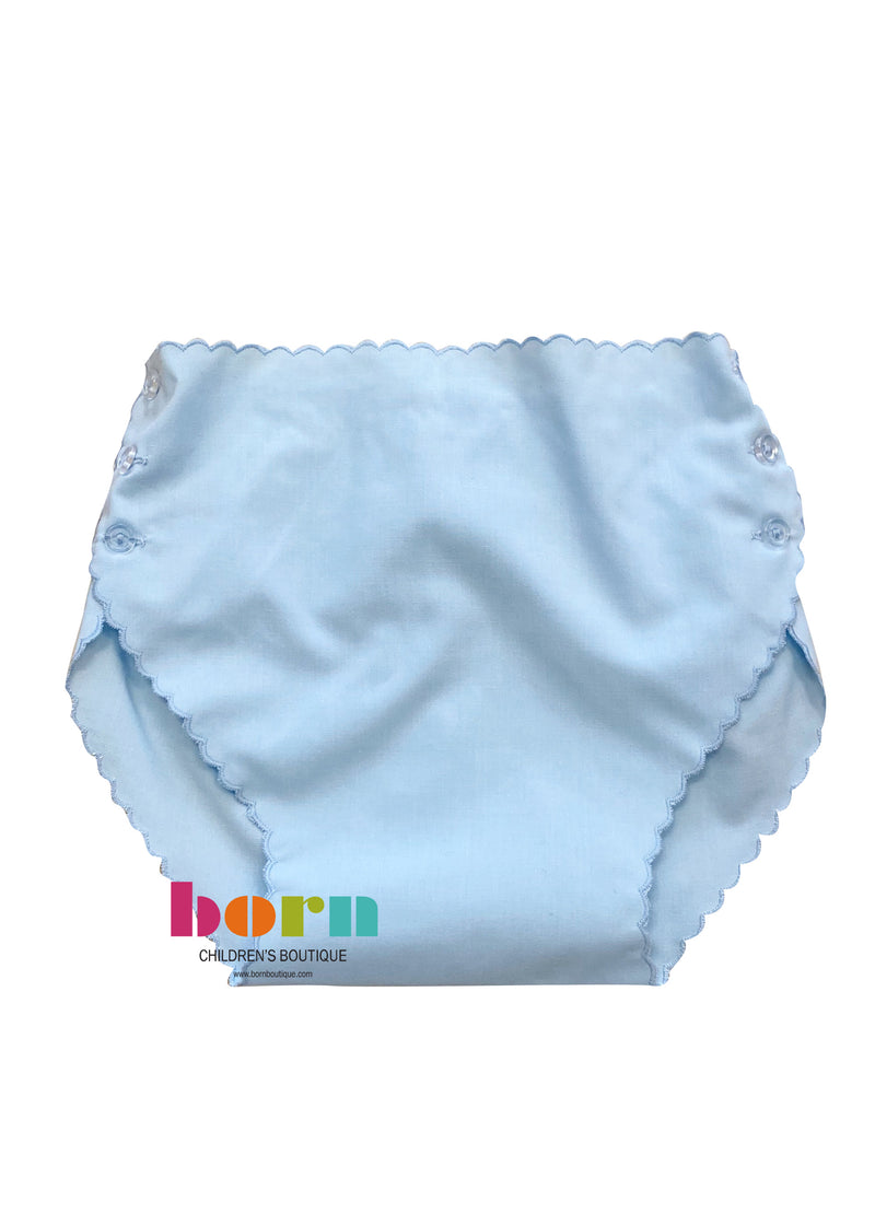 Blue Scalloped Diaper Cover - Born Childrens Boutique