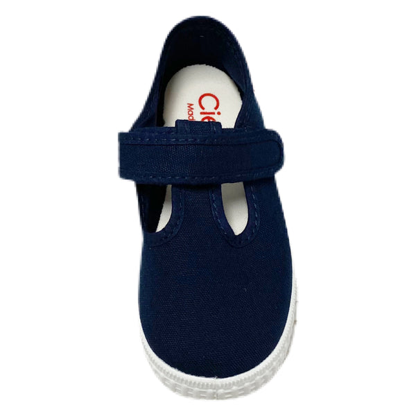 Cienta, Velcro T-Strap, Navy - Born Childrens Boutique