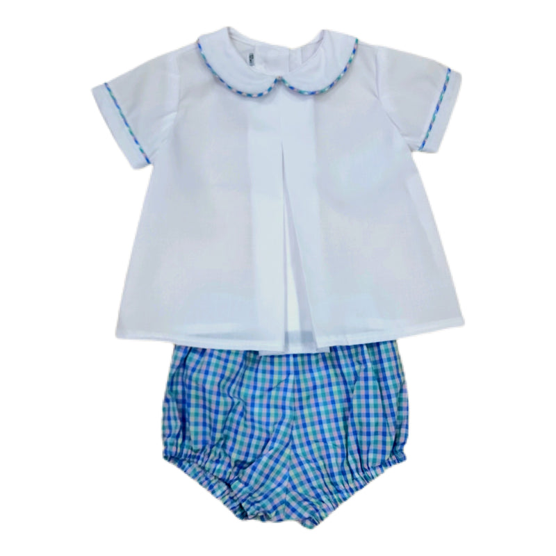 Multi Plaid Diaper Bloomer Set - Born Childrens Boutique