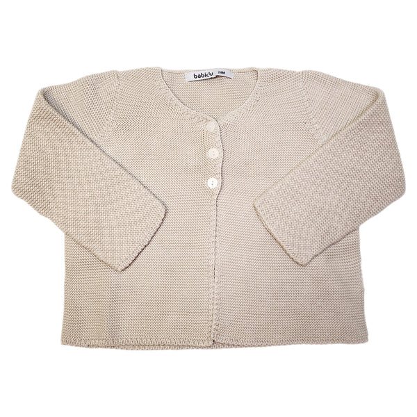 Sand Brown Cardigan - Born Childrens Boutique