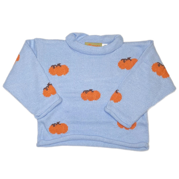 Blue Pumpkin with Stems Sweater - Born Childrens Boutique