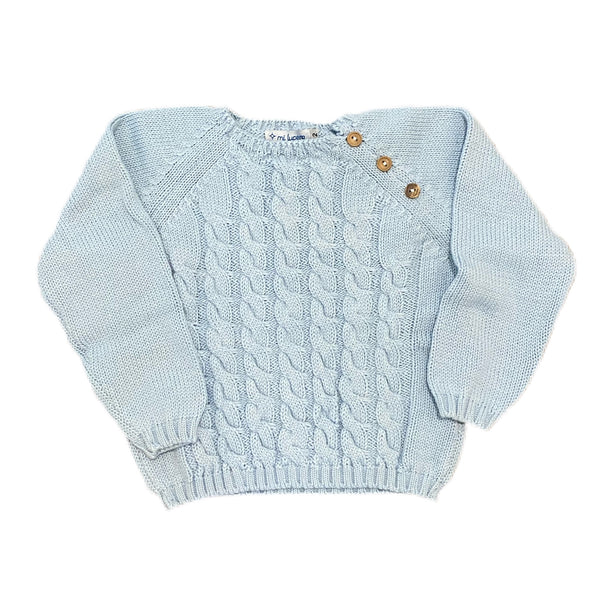 Cable Knit Sweater Light Blue - Born Childrens Boutique