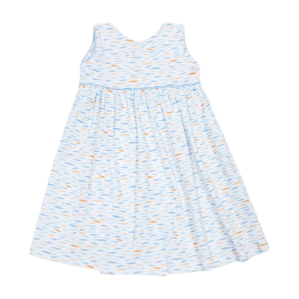 Fish Print Button Back Dress - Born Childrens Boutique