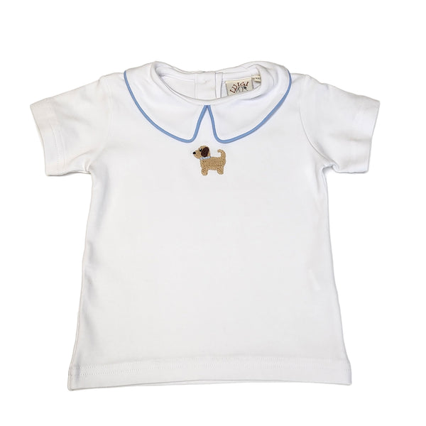 KB070 Peter Pan SS Shirt Crochet Puppy - Born Childrens Boutique