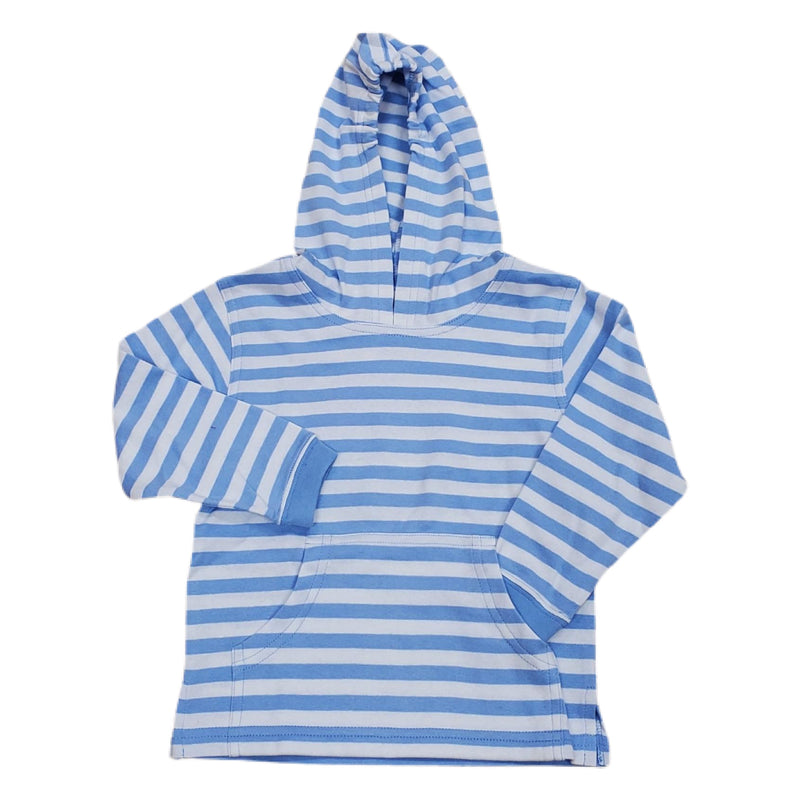 Stripe Hooded Sweatshirt Sky Blue - Born Childrens Boutique