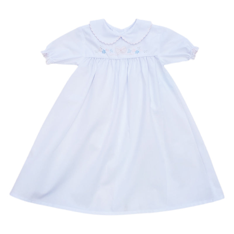 Auraluz Gown White with Pink Bow - Born Childrens Boutique