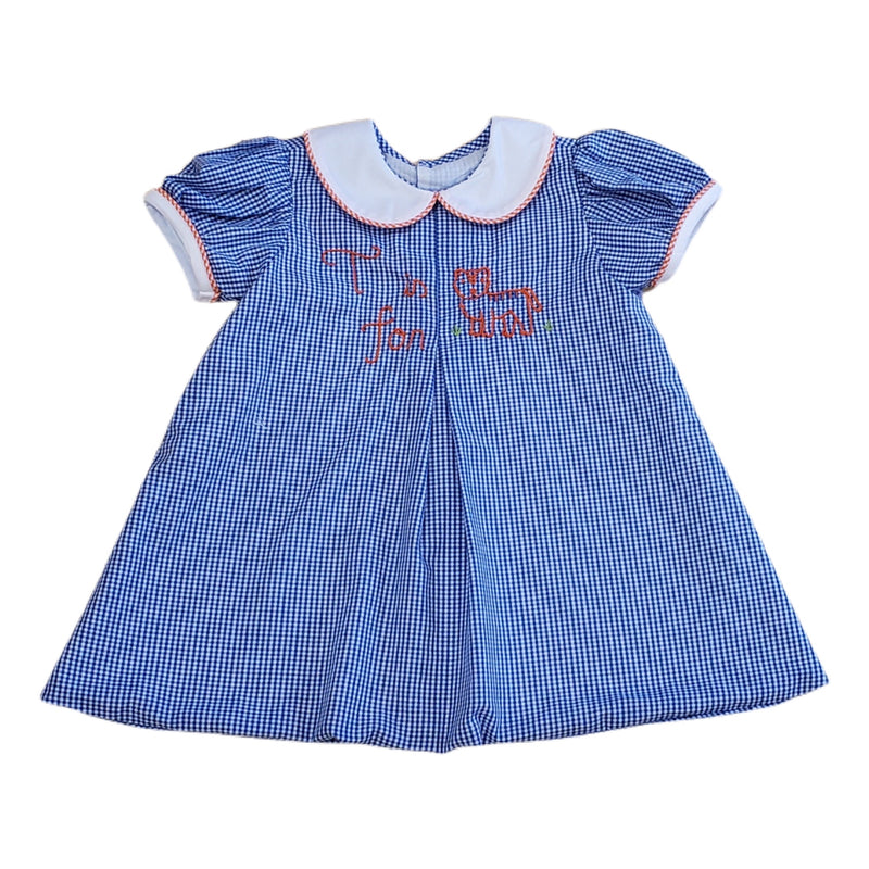 Orange/Navy Tiger Dress - Born Childrens Boutique