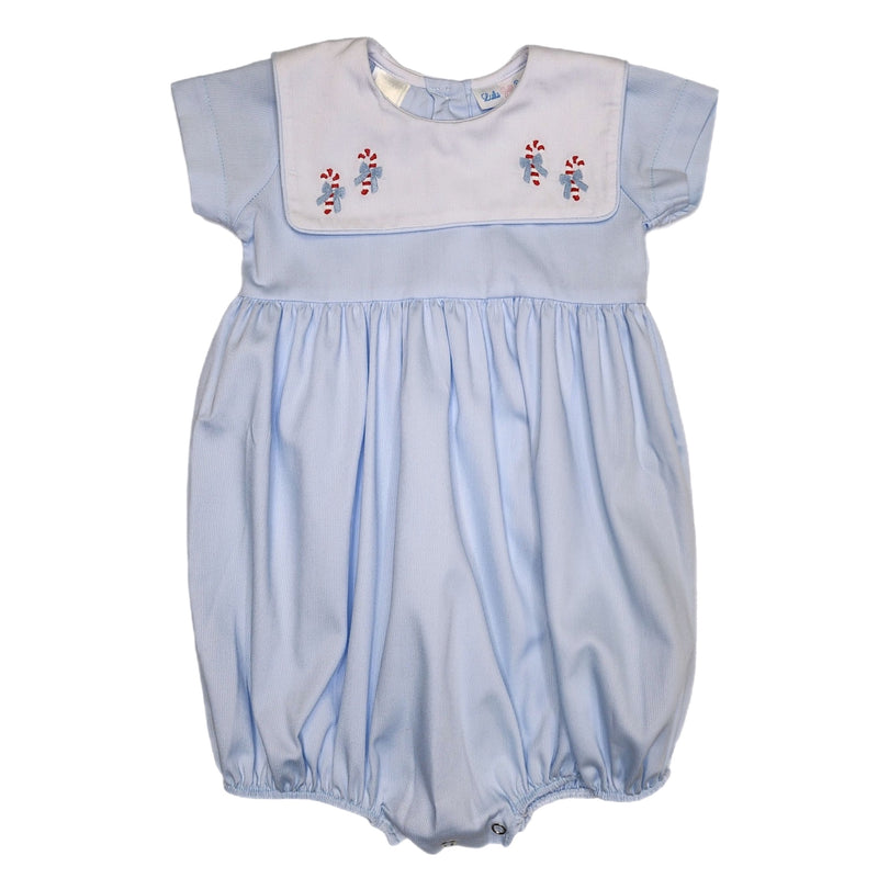 Noah Candy Cane Embroidered Bubble - Born Childrens Boutique
