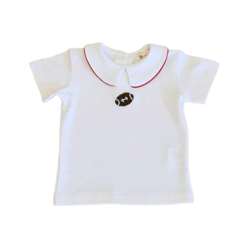 Boy Peter Pan Crochet Football Red Piping - Born Childrens Boutique