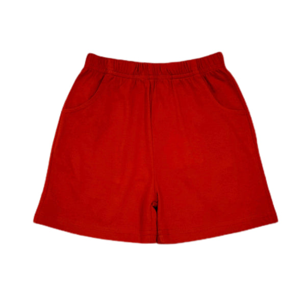 Deep Red Front Pocket Shorts - Born Childrens Boutique