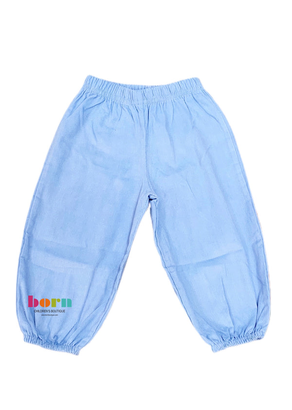 Boy Bloomer Pant Sky Blue Cord - Born Childrens Boutique